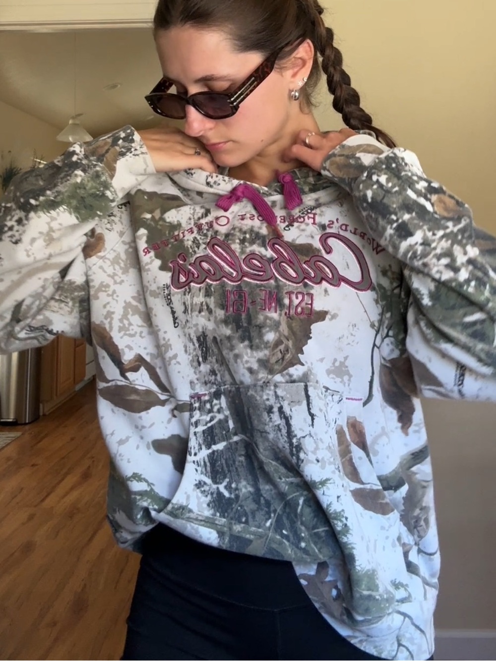 Cabela’s Camo Hoodie Pink Logo